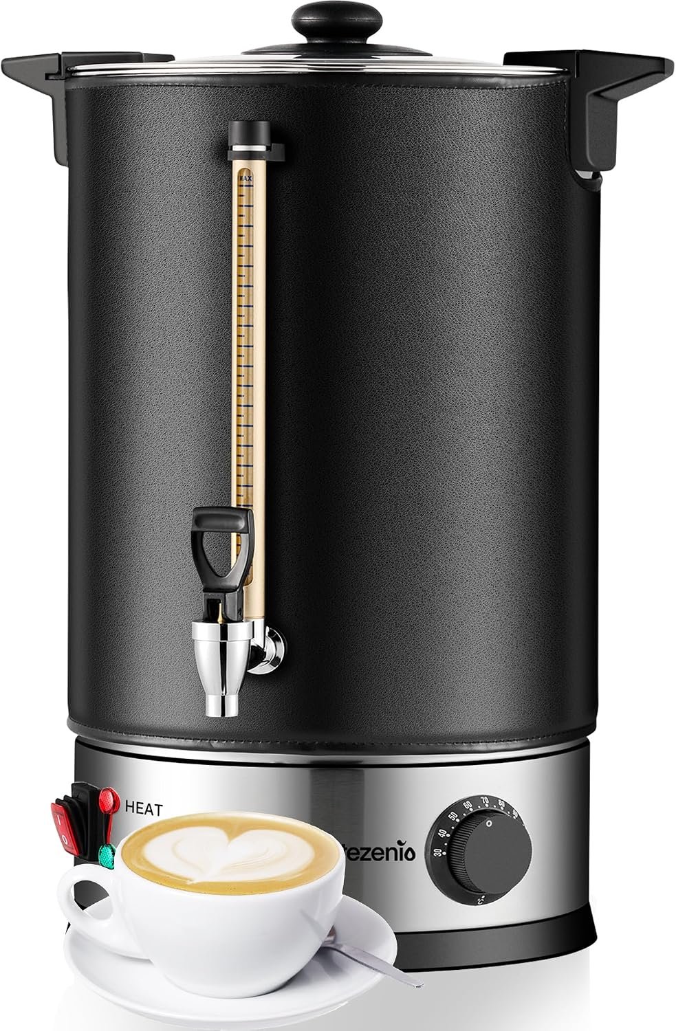50 cup double insulated stainless steel commercial coffee urn with percolator and temperature control