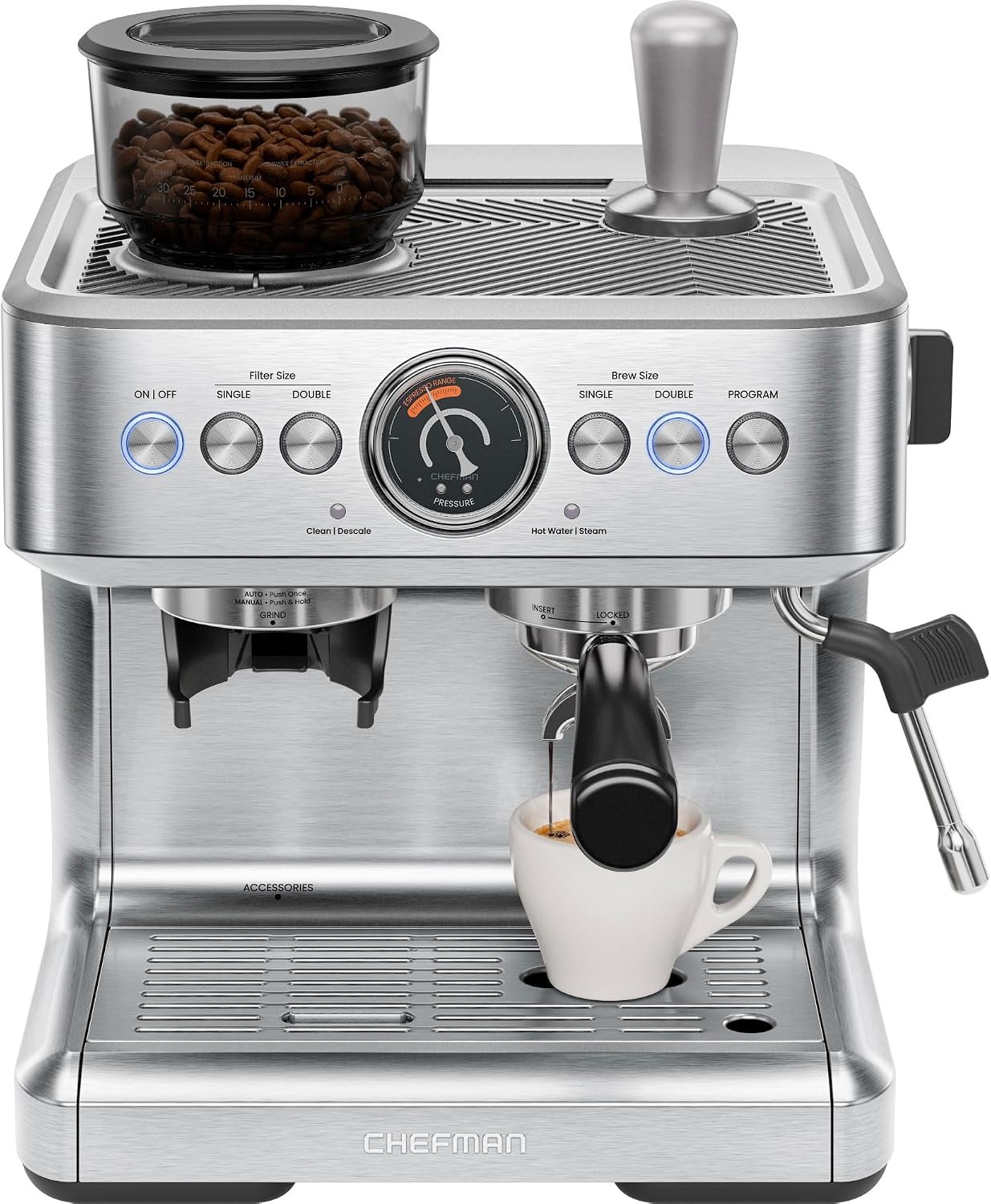 Chefman Crema Supreme RJ54-G-SS espresso machine for home