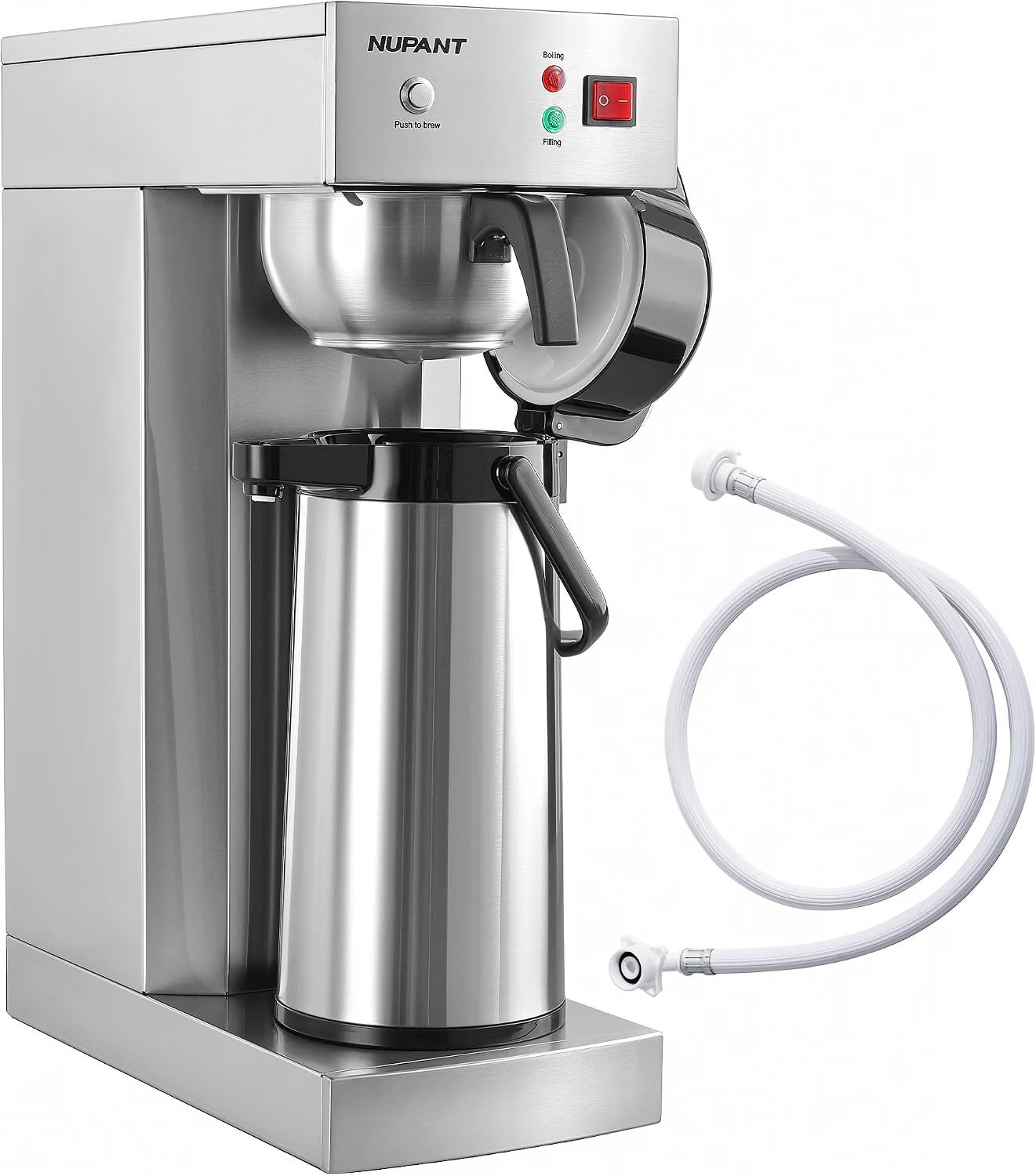 Auto-filling 2.2 liter commercial airpot coffee brewer for an office break room