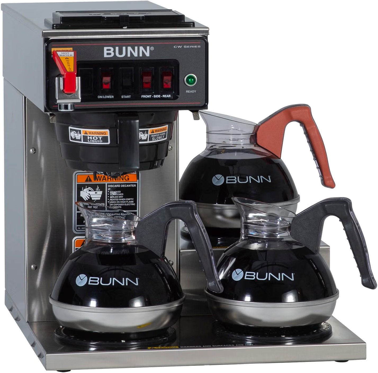 BUNN CWTF15-3 automatic commercial office coffee brewer with three lower warmers