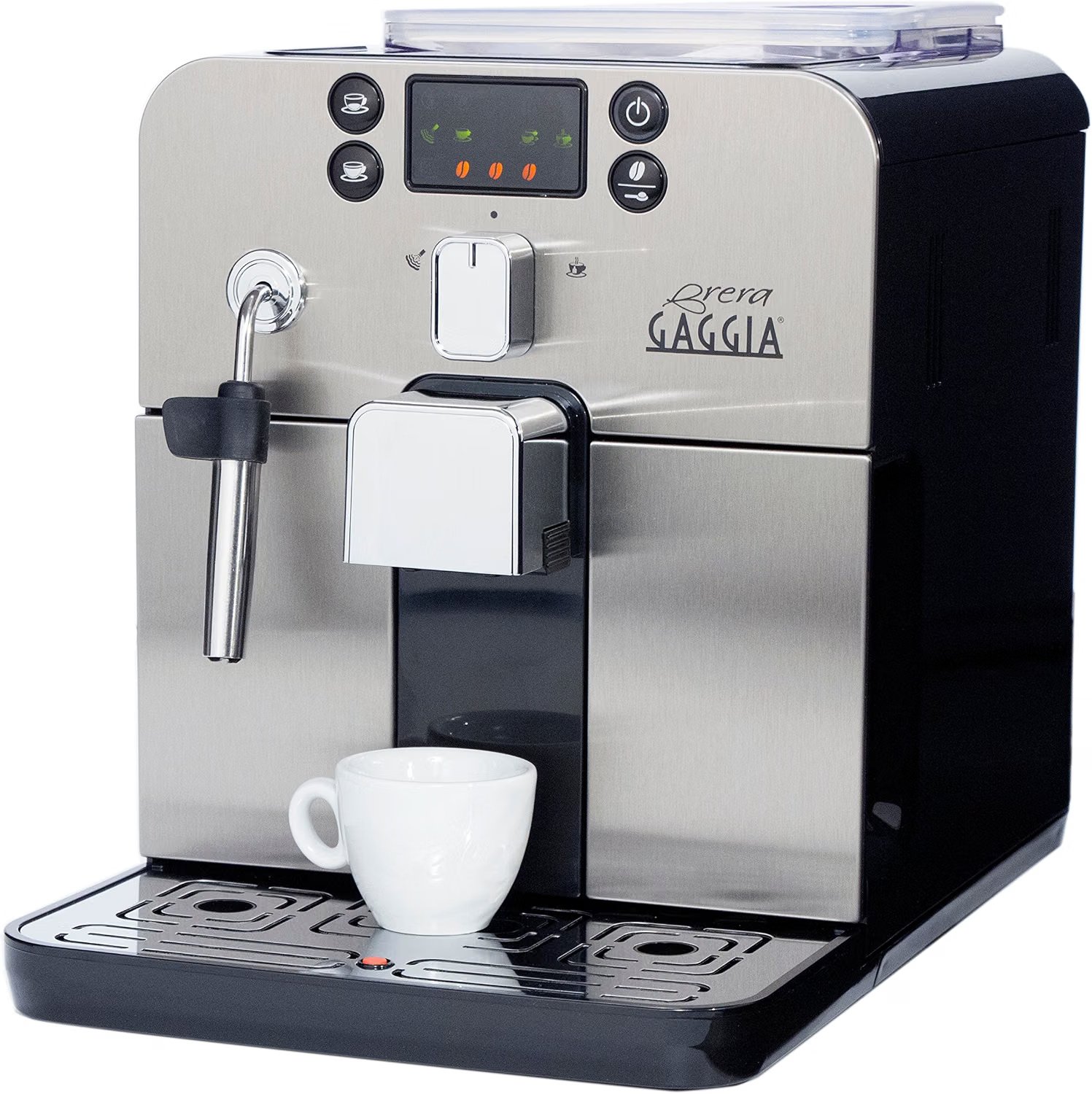 Gaggia Brera compact super automatic espresso machine with ceramic grinder and pannarello steam wand