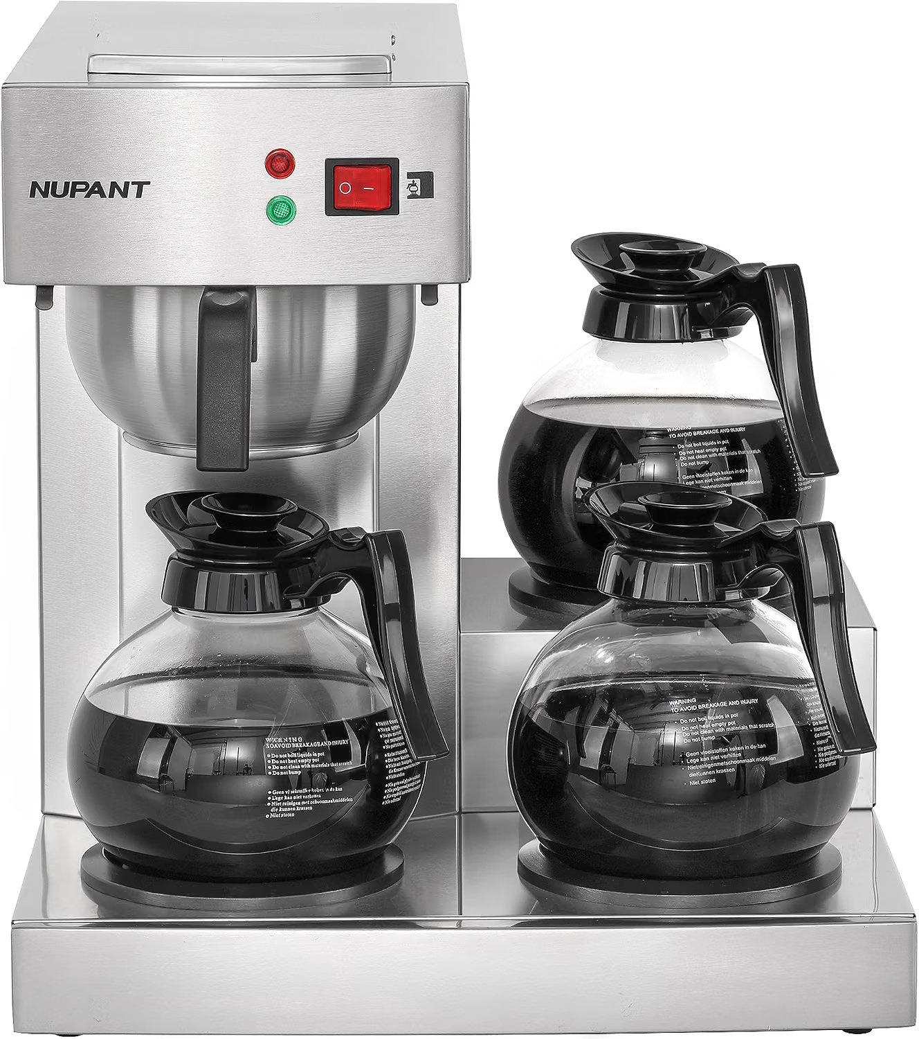 NUPANT ABR-386 12-cup coffee office machine with three warmers and glass decanters