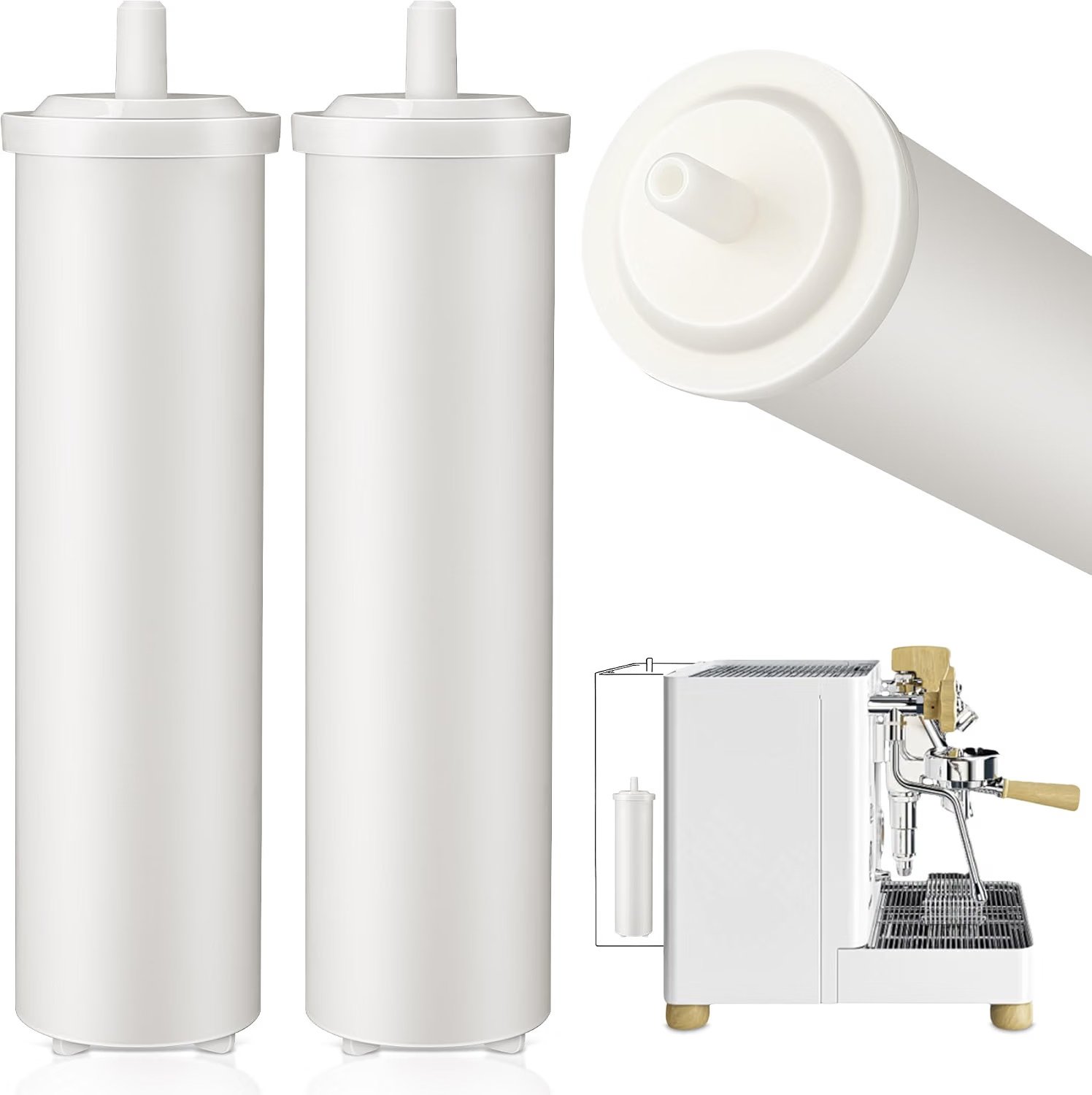 Two-pack cationic resin water filter compatible with LELIT PLA930M espresso machines